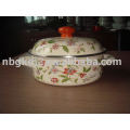 porcelain enamel cookware with metal lid